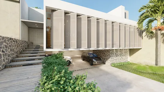Casa com brises pivotantes