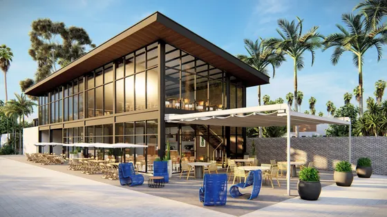 Restaurante com cobertura romana