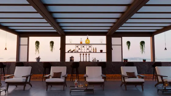 Área de estar com gazebo