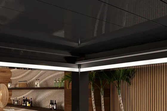 Gazebo com iluminação branca